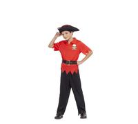 My Other Me - Disfraz para niño de Pirata negro con sombrero, camisa, cinturón y pantalones talla 5-6 años. Perfecto para surcar los mares en fiestas de aventuras y tesoros escondidos