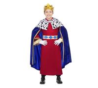 My Other Me - Disfraz para niño de Rey Mago con capa, túnica y cinturón en rojo y azul talla 7-9 años. Perfecto para brillar en las celebraciones navideñas