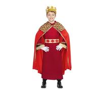 My Other Me - Disfraz para niño de Rey Mago rojo con capa, túnica y cinturón talla 7-9 años. Perfecto para sumergirte en un cuento de reyes y fantasía