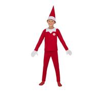 My Other Me - Disfraz para niño de Scout Elf (Elfo Rojo) con gorro, camiseta, manoplas y pantalón en blanco y rojo talla 5-6 años. Perfecto para recrear un mágico y travieso cuento de Navidad.
