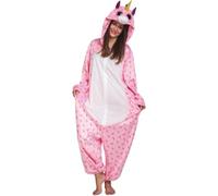 My Other Me - Disfraz pijama de Unicornio unisex de cuerpo completo con mono y capucha en rosa talla S ¡Despierta magia y fantasía en cualquier fiesta!