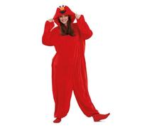 My Other Me - Disfraz pijama Elmo Adulto Unisex, talla M-L. Incluye mono con capucha roja con ojos, boca y nariz de Elmo. Diviértete como tu personaje favorito de Sesame Street.