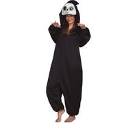 My Other Me - Disfraz pijama Fantasma unisex adulto con mono con capucha en blanco y negro para niño talla 10-12 años. Perfecto para una noche de cuentos de terror