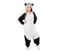 My Other Me - Disfraz Pijama Panda Infantil Unisex, talla Única. Incluye kigurumi beige y negro con capucha de cara bordada y cola trasera. Ternura y diversión en una sola pieza.