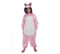 My Other Me - Disfraz pijama para niña de Oso con mono con capucha en blanco y rosa talla 5-6 años. Perfecto para las noches más acogedoras y divertidas