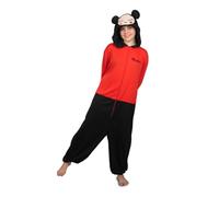 My Other Me - Disfraz Pijama Pucca Mujer, talla M-L. Incluye mono largo con cremallera, capucha negra con la cara del personaje, con blusa roja y pantalón negro.