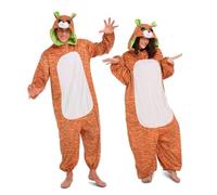 My Other Me - Disfraz pijama unisex de Tigre en blanco y naranja con mono con capucha adulto talla XS. Un toque salvaje para tus fiestas más divertidas