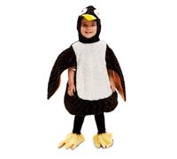 My Other Me - Disfraz Pingüino Bebé unisex, talla 3-4 años. Incluye gorro con ojos redondos y pico amarillo, vestido negro y blanca con alas, y cubrepiés amarillos. Listo para deslizarse.