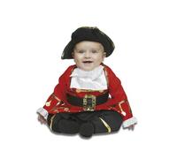 My Other Me - Disfraz Pirata Bebé niño, talla 12-24 meses. Incluye sombrero, camisa roja con puños y cuello blanco, pantalón negro y cinturón. Mini bucanero navegando aventuras.