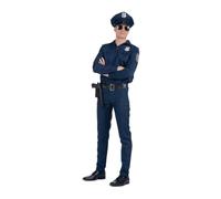 My Other Me - Disfraz Policía Hombre, talla XL. Incluye conjunto en azul marino de pantalón y camisa con placa, gorra a juego con insignia y cinturón con pistolera negra. ¡Sé el guardián del orden!