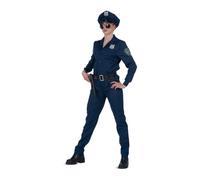 My Other Me - Disfraz Policía Mujer, talla XL. Incluye sombrero tipo kepi con visera negra e insignia, chaqueta con solapa y botones dorados, cinturón negro y falda plisada. Estilo y autoridad.