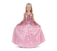 My Other Me - Disfraz Princesa niña, talla 5-6 años. Incluye tiara, vestido rosa con cuerpo de lentejuelas y doble volante rígido, falda con capa de tul brillante y enagua.