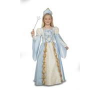 My Other Me - Disfraz Princesa Niña, talla 5-6 años. Incluye vestido azul y beige con detalles dorados y mangas abullonadas, y diadema tipo corona a juego.