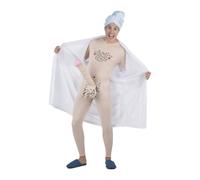 My Other Me - Disfraz Rocket Man Hombre, talla única. Incluye mono beige con cohete, albornoz blanco y toalla en la cabeza. Apunta a la Luna con estilo y humor.