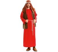 My Other Me - Disfraz San José hombre adulto en marrón y rojo talla M/L | Incluye pañuelo cabeza, túnica, chaleco, cinturón y cordón para turbante