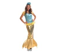 My Other Me - Disfraz Sirena amarillo y azul mujer adulta | Incluye vestido y tocado en amarillo y azul