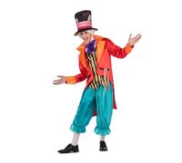 My Other Me - Disfraz Sombrerero Loco Hombre, talla XL. Incluye sombrero, cuello con pajarita, chaqueta con chaleco y pantalón. Colorido y excéntrico, ideal para destacar.