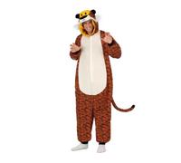 My Other Me - Disfraz Tigre adulto, talla única (L a XXXL). Incluye mono con capucha en forma de cabeza del animal con orejas, hocico y ojos, y una cola cosida en la parte trasera.