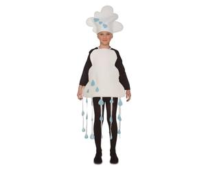 My Other Me - Disfraz Tormenta Bebé unisex, talla 1-2 años. Incluye sombrero blanco en forma de nubes, peto con gotas de lluvia colgantes. Perfecto para días lluviosos.