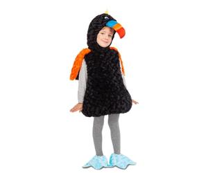 My Other Me - Disfraz tucán para infantil unisex con vestido, gorro y patucos en naranja y negro talla 5-6 años. Perfecto para una fiesta de aventuras en la selva