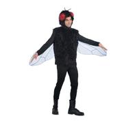 My Other Me - Disfraz unisex adulto de Mosca negro con gorro y top con alas talla S. Perfecto para destacar con un toque divertido en Carnaval o fiestas temáticas