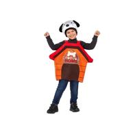 My Other Me - Disfraz unisex de Casa de Perro. Incluye vestido con tirantes y sombrero en color marrón para niño talla 3-4 años. Un toque de ternura en cualquier fiesta temática