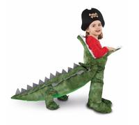 My Other Me - Disfraz unisex de Cocodrilo con pantalón, gorro y cubrebotas en gris y verde para bebé talla 12-24 meses ¡Sumérgete en la aventura de los siete mares!