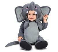 My Other Me - Disfraz unisex de Elefante gris para bebé con gorro con mecanismo para mover orejas, mono, cola y patucos talla 12-24 meses. Haz de cada momento una aventura salvaje.