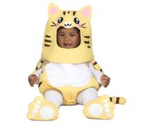 My Other Me - Disfraz unisex de Gato para bebé amarillo y blanco con traje, gorro, patucos y cola talla 12-24 meses. Perfecto para un carnaval lleno de ternura