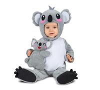 My Other Me - Disfraz unisex de Koala blanco y gris con gorro, mono, peluche koala y patucos para bebé talla 12-24 meses. Ternura salvaje para las fiestas más adorables