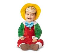 My Other Me - Disfraz unisex de Pinocho para bebé con gorro, careta, chaqueta y peto en rojo y verde talla 12-24 meses. Perfecto para una fiesta de disfraces inolvidable