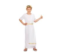 My Other Me - Disfraz unisex infantil de Romano blanco con túnica, manto y cinturón talla 5-6 años. Perfecto para recrear las glorias del Imperio en fiestas y representaciones escolares