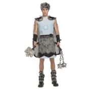 My Other Me - Disfraz Vikingo Hombre, talla S. Incluye capa con imitación de pelo a juego con los cubre botas y el sombrero, vestido azul claro con dibujo de copo de nieve y cinturón y muñequeras.