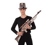 My Other Me - Fusil marrón con detalles de balas, cuchillo y mira unisex adulto de 108 cm. Un accesorio imprescindible para dar un toque retrofuturista a tu atuendo steampunk