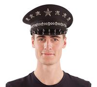 My Other Me - Gorra unisex adulto negra con detalles de calaveras, estrella, pinchos y patrón de cuadros talla 58. Añade un toque rebelde y oscuro a tu estilo en cualquier ocasión