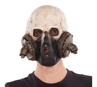 My Other Me - Máscara unisex adulto de Calavera Apocalipsis blanco y negro. Aporta un aire inquietante en fiestas temáticas y encuentros postapocalípticos