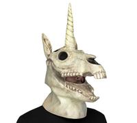 My Other Me - Máscara unisex adulto de Calavera Unicornio con cuerno blanca. Un accesorio inquietante para dar un aire oscuro y fantástico a cualquier fiesta de disfraces