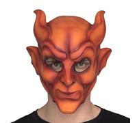 My Other Me - Máscara unisex adulto de Demonio naranja con cuernos. Un accesorio inquietante para completar tu caracterización más siniestra