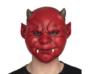 My Other Me - Máscara unisex adulto de Demonio rojo con cuernos. Un accesorio oscuro y aterrador para completar tu caracterización en la noche de Halloween