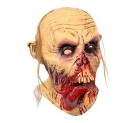 My Other Me - Máscara unisex adulto de Monstruo Zombi Infectado beige y rojo. Un accesorio estremecedor para completar tu look aterrador en fiestas de Halloween