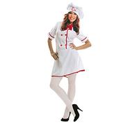 My Other Me Me-201007 Disfraz de cocinera para mujer, ajedrez, color blanco, M-L (Viving Costumes 201007)