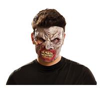 My Other Me Me-202346 Máscara zombi hambriento, ajedrez, color red, Talla única (Viving Costumes 202346)