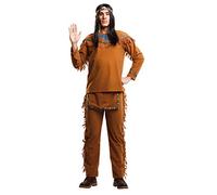 My Other Me Me-204407 halloween Disfraz indio para hombre, ajedrez, color marrón, S (Viving Costumes 204407)