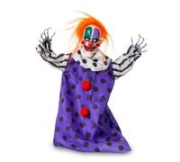 My Other Me - Muñeco Payaso Siniestro morado con luz y sonido medidas 39 x 5 x 35 cm. Aporta un aire espeluznante a tu decoración de Halloween