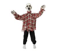 My Other Me - Muñeco Zombi Siniestro rojo con movimiento de 70 x 15 x 75 cm con pilas 3*AA incluidas. Un detalle aterrador que transformará cualquier rincón en una decoración espeluznante