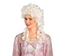 My Other Me - Peluca Colonial Marquesa de Época para mujer adulto blanca con peso 225 g. Aporta un aire aristocrático ideal para caracterizaciones históricas o fiestas temáticas de época