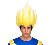 My Other Me - Peluca de Saiyan Vegeta para hombre adulto en amarillo, tamaño 25x26x14 cm. Completa tu viaje intergaláctico al estilo anime