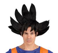 My Other Me - Peluca para hombre adulto de Goku, tamaño 29x25x19 cm en negro. Transforma tu fiesta en un verdadero espectáculo saiyajin.