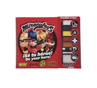 My Other Me - Set maquillaje de Ladybug. Incluye paleta con cinco colores al agua (rojo, negro, amarillo, marrón), esponja, pincel, crayón y libro interactivo con actividades.