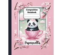 My Panda Notebook: Soft Pink Kawaii Composition Book for Girls, Teens & Panda Lovers | Wide Ruled: Cute notebook with panda in polka dot cup and ... background | perfect for school or journaling